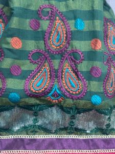 Green Embroidered Kurta