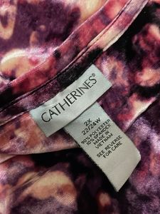 Catherines 0X Velvet Floral 3/4 Sleeves