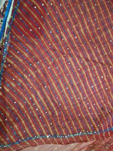 Lehriya Maroon Saree