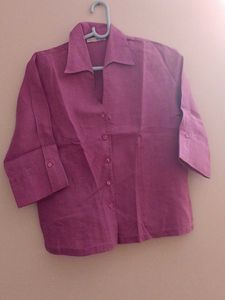 Purple Linen Button-Down
