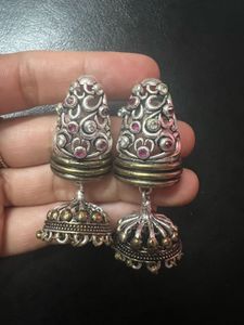 Silver Golden Jhumki