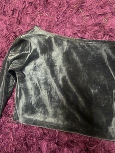 Velvet One-Shoulder Top