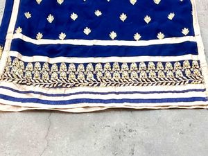 Elegant Blue Embroidered Suit