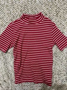 Striped Mock Neck Top