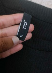 Black Ribbed Bodycon Dress (Short Sleeve)