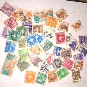 40 Vintage Indian Stamps