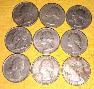 1980/1990s USA 9 Quarter $ Coins