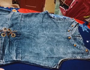 Denim Frock with Lace-Up Detail