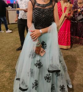 Floral Embroidered Tulle Skirt