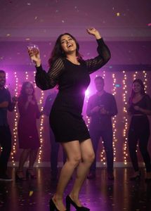 Elegant Black Sheer Sleeve Dress