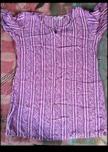Printed pure cotton straight kurti