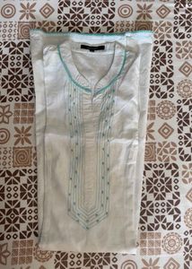 White Colour Embroidered Kurti