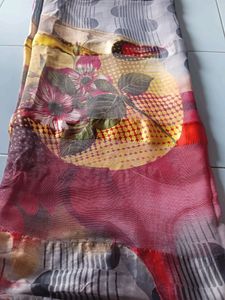 Printed Saree With Stitched Blouse