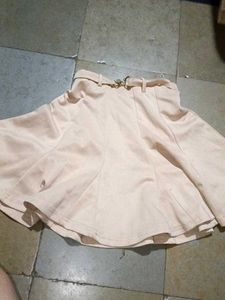 Cute Beige Mini Skirt