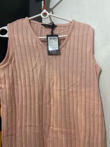 Zink Ribbed Sleeveless Tunic Dress