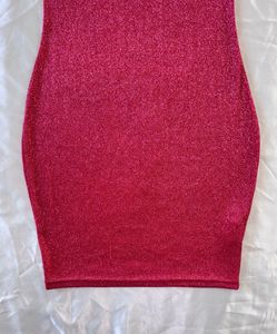 Red Bodycon Glitter Party Dress