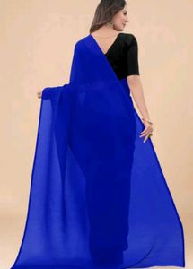 High-Quality Plain Georgette Saree