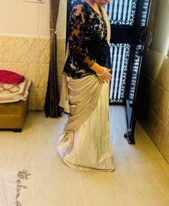 Elegant Draped Saree with Designer Blouse