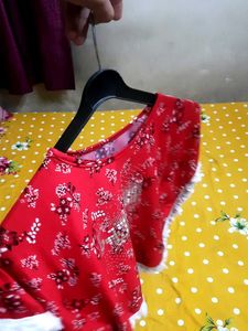 Red Floral Top