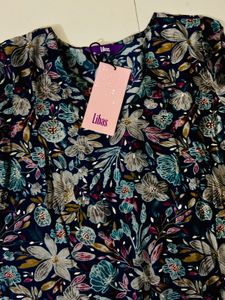 XL Printed Floral Dress and Pants Set