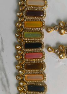 Multi-Stone Ethnic Necklace Set