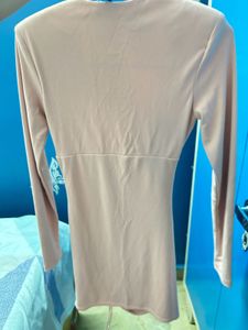 Blush Pink Ruched Bodycon Dress (ZARA)