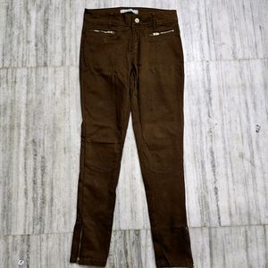 Cotton Trousers Pants With Zip On Ankle No Flaws