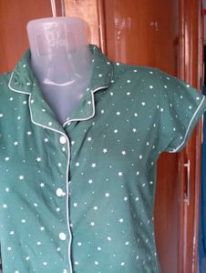 Green Polka Dot Pajama Set