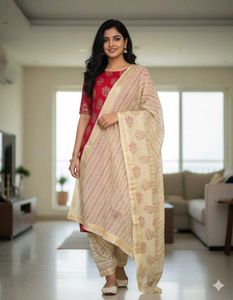 Block Print Cotton Dress Material