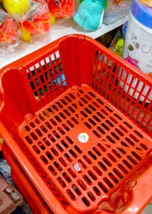 Red Plastic Storage Baskets