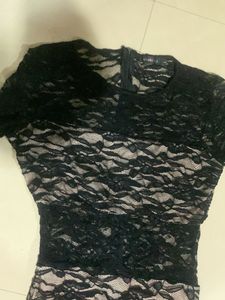 Elegant Black Lace Long Sleeve Dress