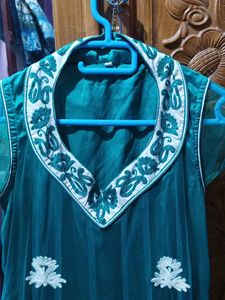 New Dress Elegant Green &amp; White Dres