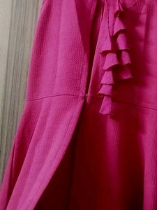 Cute Pink knee length shrug/ jacket Dress