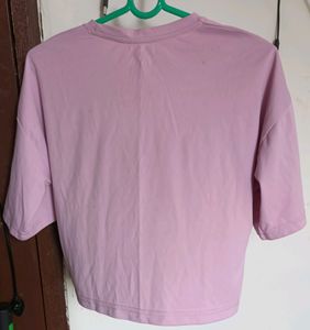 Crop Top T Shirt Lavender Color