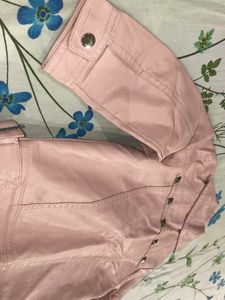 Pink Studded Biker Jacket