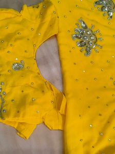 Chiffon Bright Yellow ✨Saree Blouse