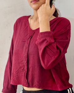 Maroon Long Sleeve Top