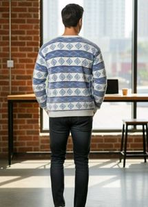 Stylish Patterned Pullover Sweater