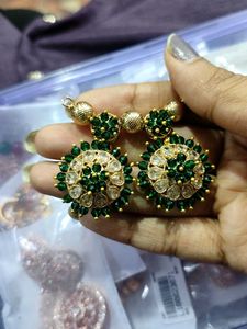 Green &amp; Crystal Floral Pendant Components