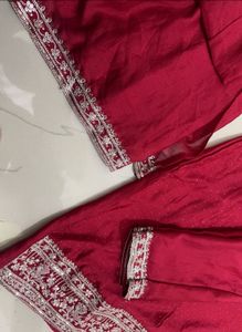 Elegant Mazenta Pink Embroidered Anarkali