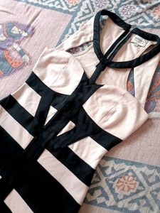 BERSHKA CUTOUT BODYCON MINI DRESS