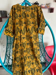 Indibelle Cotton Floral Print Straight Kurta