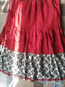 Red &amp; Black Leaf Print Dress