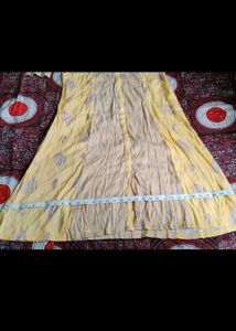 Yellow Printed A Line Dress