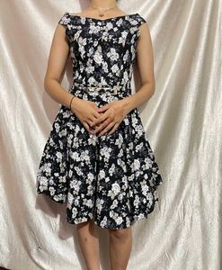 Black Floral Printed Dress