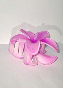 Pink Flower Hair Claw Clip