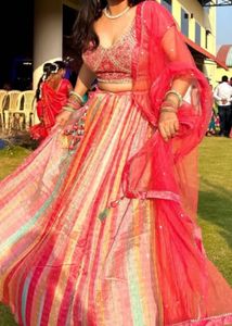 Pink Embroidered Lenga Choli