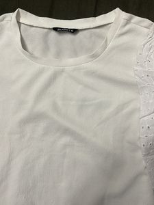White Eyelet Sleeve Top