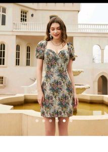 MIDNIGHT BLOOM MINI DRESS