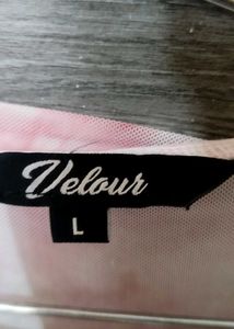 Pink Tie-Dye Mesh Long Sleeve Top